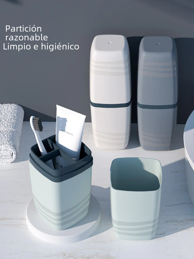 Portable Travel Toothbrush Cup Set with Storage Box