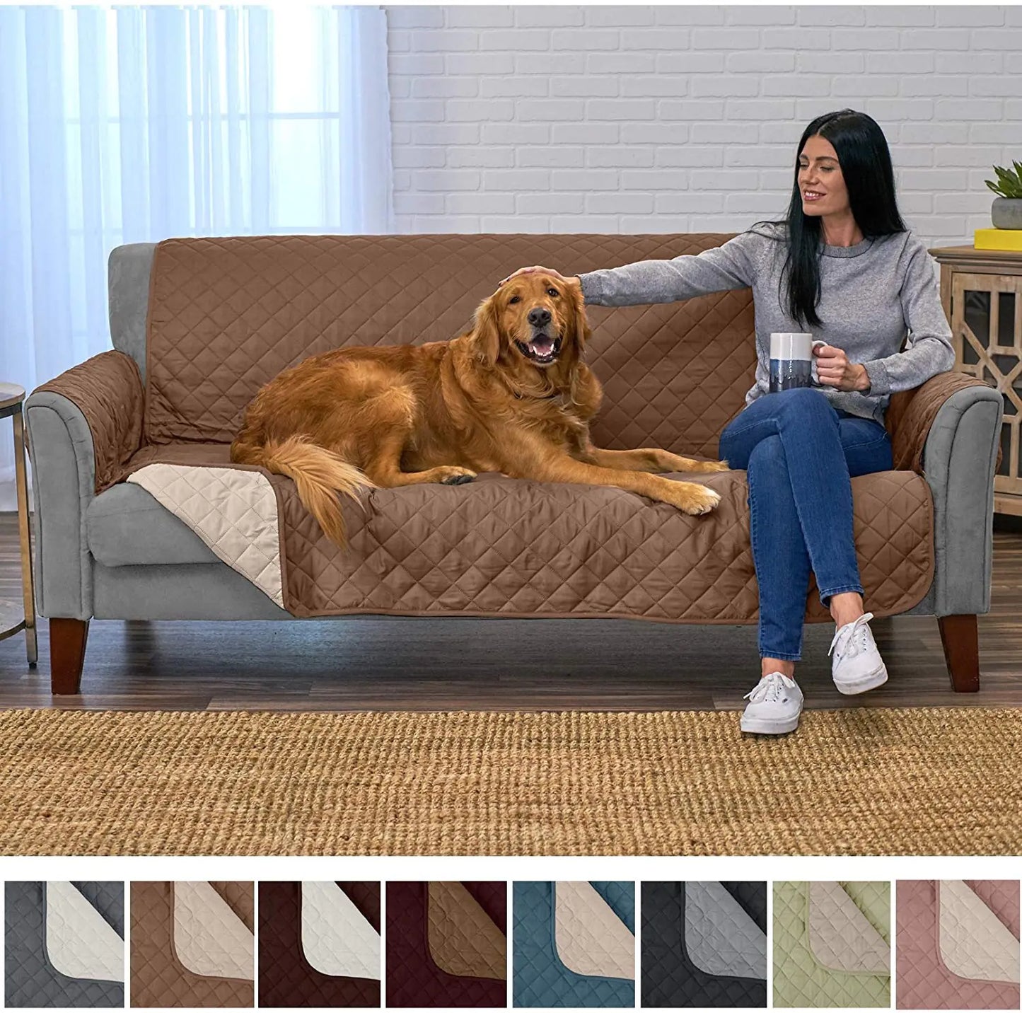 Waterproof Pet Couch Cover Set with Durable Throw Blankets